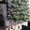 Glitzhome® 9ft Pre-Lit Green Cashmere Slim Pine Artificial Christmas Tree, Multicolor LED Lights